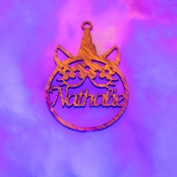 Licorne découpée en bois