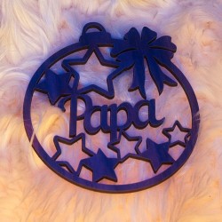 Boule découpée en bois "étoiles classiques"