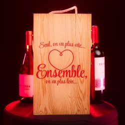 Boite en bois pour 2 bouteilles