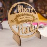 Rond avec prénoms en bois pour jubilaires